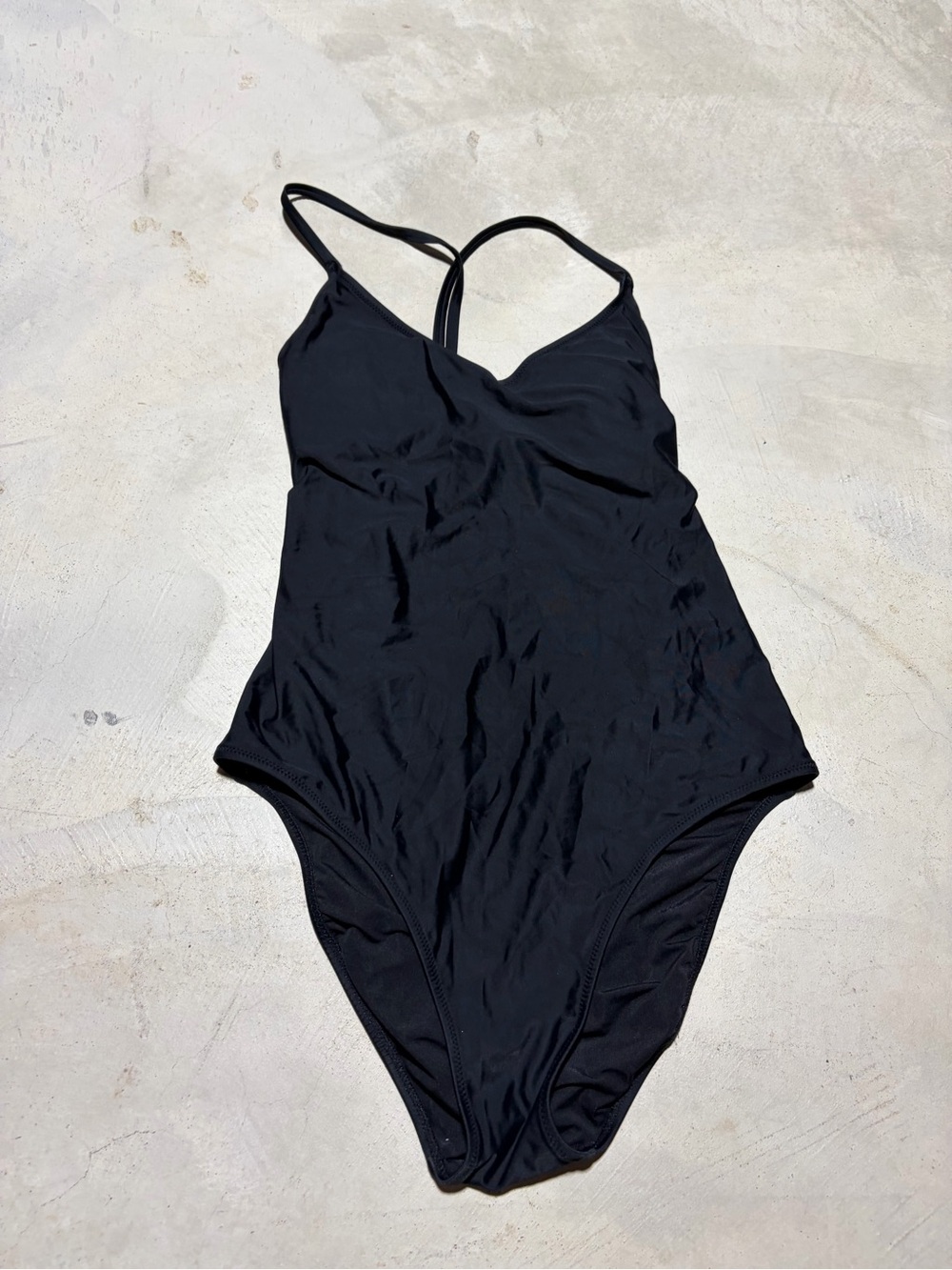 Aerie Classic Black One-Piece Swimsuit full coverage m long